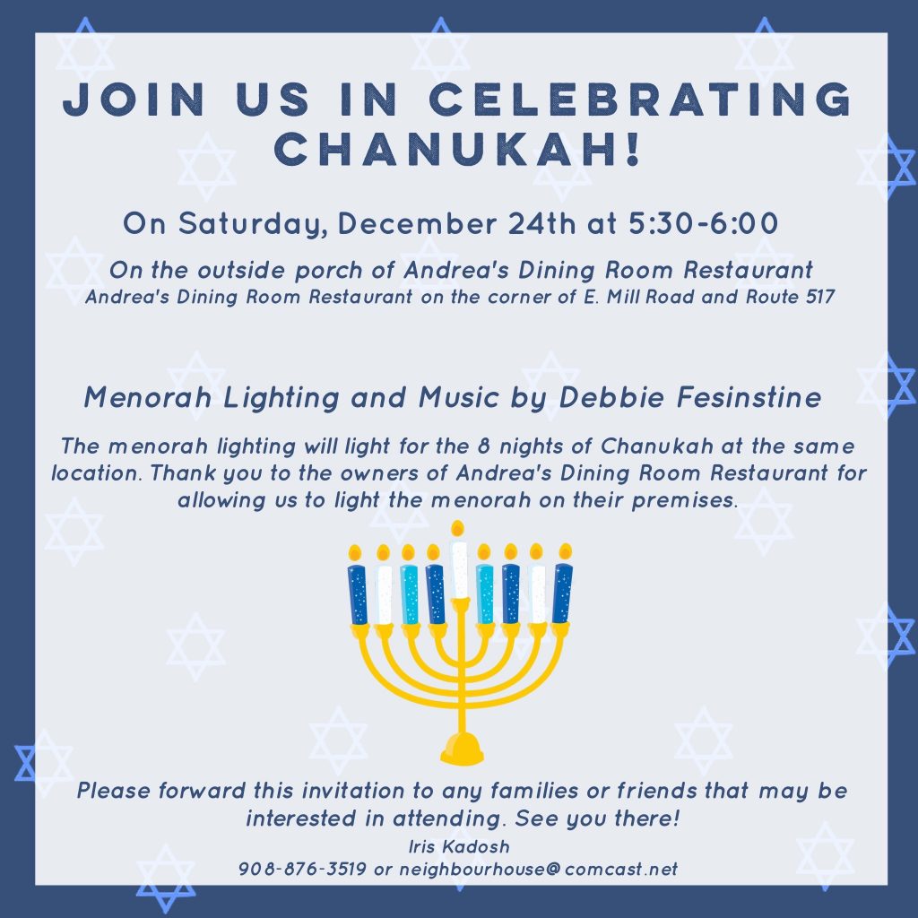 Join us in celebrating Chanukah in Long Valley, NJ