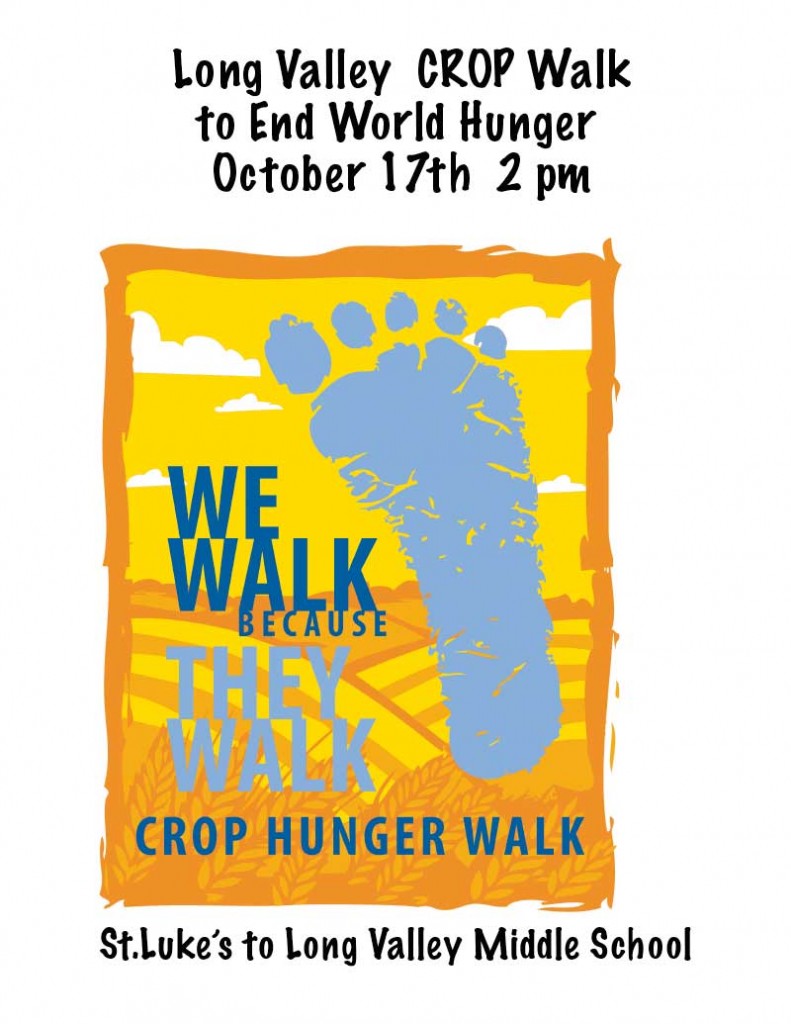 ong Valley interfaith community walk to end world hunger, Sunday, October 17.